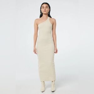The Line by K Gael Ribbed One Shoulder Midi Dress